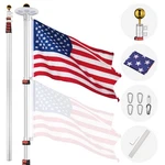 Yescom 30FT Telescopic Silver Flagpole Kit W/ 136 Led Solar Light Outdoor. Fixed Price $189.90.