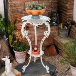 Sungmor Cast Iron Plant Stand Potted Pedestal Garden Ornate Side Table For Patio. Fixed Price $127.49.