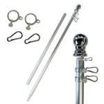 Sports Flags Pennants Company Aluminum 6 Foot Spinning Silver Flagpole. Fixed Price $50.62.