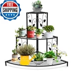 Giantex 3 Tiers Corner Shelf Metal Plant Stand Stair-step Style Flower Pot. Fixed Price $105.61.