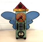 Chris Giffin Metal Art Clock Whimsical Sculpture (crafted From Recycled Items). Fixed Price $145.00.