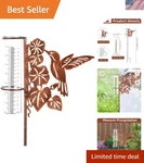 Creative Hummingbird Rain Gauge 35'' Tall - Perfect For Lawn & Garden Decor. Fixed Price $57.89.