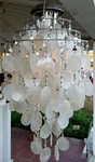Elegant White Solar Capiz Shell Wind Chimes Handcrafted 4-TIER Chandelier. Fixed Price $149.95.