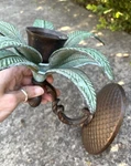 Vintage Cast Iron Palm Tree Leaves Candle Holder Wall Sconce Beach. Fixed Price $50.00.