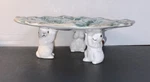 2000 Cbk Ltd Cabbage Leaf Triple Bunny Rabbit Pillars Cake Stand. Fixed Price $18.99.