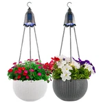 Solar Hanging Planter W/ Led Light Self-watering Outdoor Flower Basket Hanger. Fixed Price $18.95.