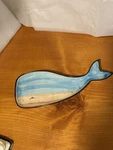 Creative Co-op Whale 10.25 Stoneware Plate, Blue And Tan. Fixed Price $13.50.