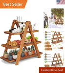Extra Large 3-TIER Wood Serving Tray Elegant Cupcake Stand For Entertaining. Fixed Price $90.99.