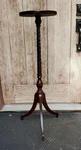 Vtg Bombay Company Barley Twist 40" Tall Plant Pedestal Stand Red Mahogany. Fixed Price $159.00.