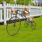 Bicycle Shelf Wrought Iron Tricycle Planter Home Garden Patio Decor 3-TIER. Fixed Price $41.00.