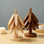 4PCS Tree Design Stand Wood Trivets Anti Scald Heat Resistant Table Mat Coaster. Fixed Price $24.99.
