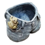 Alpine Corporation 10" Tall Indoor Outdoor Denim Shorts Frog Planter Yard Decor. Fixed Price $110.64.