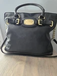Michael Kors Handbag Hamilton Large Black Grain Leather 15 WX12.5 HX13. Fixed Price $42.50.