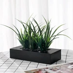 Mygift Artificial Green Grass Plants In Black Wood Rectangular Planter Pot. Fixed Price $29.99.