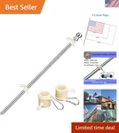 5FT Stainless Steel Flag Pole Kit - Rustproof And Easy To Assemble For Garden. Fixed Price $30.99.