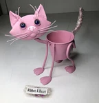 Georgetown Pink Kitty Planter Outdoor - Metal Stand Alone New. Fixed Price $17.24.