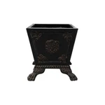 Mpg Planter 15 In. Sq Cast Stone Footed Handmade Freeze Resistant Aged Charcoal. Fixed Price $145.35.