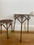 Vintage Rustic Cast Iron Plant Stand Set Of 2 Butterfly Never Used. Fixed Price $64.00.