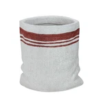 Allstate 8" Faux Burlap Sack With Red Stripes Christmas Potted Plant Holder. Fixed Price $31.49.