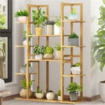 Large Flower Stand Rack Shelf Bamboo Planter Storage Display Shelving Unit. Fixed Price $44.93.