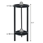 Graystone 31" Plant Stand In Faux Birch Wood Black Metal Frame. Fixed Price $60.90.