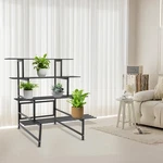 4 Tiers Ladder Stand Metal Planter Display Shelf Stepped Black. Fixed Price $46.40.