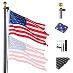 Yescom Bravery 25FT 13 Gauge Thicken Sectional Flag Pole Kit For Outside House. Fixed Price $182.90.