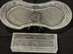 Vtg. Duncan Miller Colonial Tray/ Dish Floral Flower Glass Design Clear Set Of 2. Fixed Price $33.00.