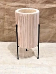 Wooden Planter Flower Cactus Pot Rustic Metal Stand 12 1/2". Fixed Price $22.99.