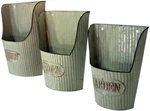 Primitive Distressed Galvanized Garden Bucket Wall Planters, 15 1/2 Inch. Fixed Price $23.35.