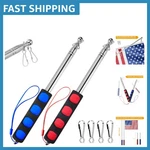 Lightweight 4FT Telescopic Flag Poles With Clips - Perfect For Tours & Teaching. Fixed Price $17.99.