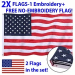 Us American Flag Heavy Duty Luxury Embroidered Stars Sewn Stripes Grommets Nylon. Fixed Price $29.99.