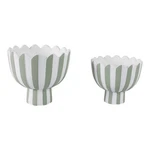 Sagebrook Home 21867 7-9 In. Scallop Edge Striped Planters Green & White Se.... Fixed Price $61.40.