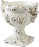 Vintage White Urn Planter 16" Tall - Rustic French Pedestal Flower Pot. Fixed Price $166.99.