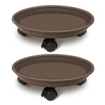 2 Pack Of Plant Pallet Caddy With Wheels, Round Flower Pot Mover, Indoor Roll.... Fixed Price $31.67.