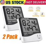 Thermometer Indoor Digital Lcd Hygrometer Temperature Humidity Alarm Clock. Fixed Price $6.99.