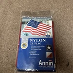 Annin 3' X 5' Flag All-weather Nylon With Embroidered Stars Made Usa. Fixed Price $25.00.