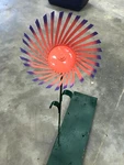 Recycled Metal Flower Home Garden Stake Yard Art Lawn Ornament 22 Tall. Fixed Price $7.85.
