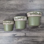 Vtg Home Interiors Flower Pot Wall Hanging Planter/pockets Sage Green Set Of 3. Fixed Price $25.95.