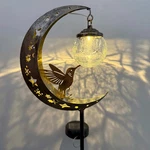 Solar Moon Hummingbird Garden Stake Light Glass Ball Outdoor Patio Decor. Fixed Price $24.99.