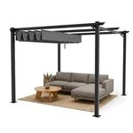 10'X Outdoor Pergola Retractable Aluminum Canopy Sun Shade Garden. Fixed Price $185.99.