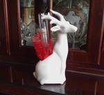 White Ceramic Porcelain Sitting Deer Figurine Single Flower Vase/planter 8" Tall. Fixed Price $17.09.