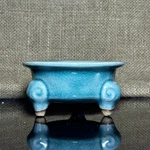 Unique Bonsai Pot, Handmade Rare Colors Crackle Glaze, Size 4". Fixed Price $28.00.