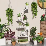 Outsunny 8 Tier Plant Stand, 62" S-shaped Shelf, White. Fixed Price $89.99.
