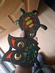 Owl Cast Iron And Stained Glass Napkin/letter Holder. Ptimitive Country +turtle. Fixed Price $34.00.