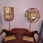 Vintage Solid Brass Stands Zeus God Surya Sun Face Art Collectible Sarreid Ltd. Fixed Price $2200.00.