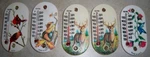 Lot Of 5: Acurite Suction Cup Thermometers; Squirrel, Deer, Flowers, Cardinals. Fixed Price $30.00.