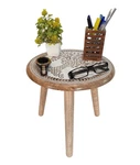 Wooden Engraved Fold-able Side Table/end Table/plant Stand/stool For Living.... Fixed Price $48.41.