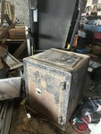 Antique Heavy Metal Safe With Combination Lock, Distressed Finish. Fixed Price $100.00.