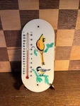 Vintage Cardinal And Chickadee Thermometer, No Suction Cups. Fixed Price $22.00.